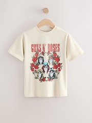 Crème - T-shirt Guns and Roses License Band (3-16ans) - Image 1 of 4