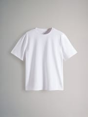 The Set Black/Berry Red/Taupe Brown/White/Stripe 5 Pack Relaxed Short Sleeve 100% Cotton T-Shirts - Image 7 of 13
