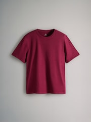 The Set Black/Berry Red/Taupe Brown/White/Stripe 5 Pack Relaxed Short Sleeve 100% Cotton T-Shirts - Image 8 of 13