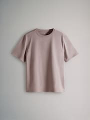The Set Black/Berry Red/Taupe Brown/White/Stripe 5 Pack Relaxed Short Sleeve 100% Cotton T-Shirts - Image 9 of 13