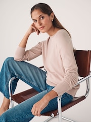 The Set Black/Pink/Chocolate Brown/Cream 4 Pack Fine Knit Crew Neck Jumpers - Image 1 of 8