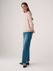 The Set Black/Pink/Chocolate Brown/Cream 4 Pack Fine Knit Crew Neck Jumpers - Image 3 of 8