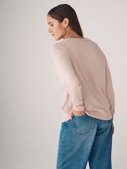 The Set Black/Pink/Chocolate Brown/Cream 4 Pack Fine Knit Crew Neck Jumpers - Image 5 of 8