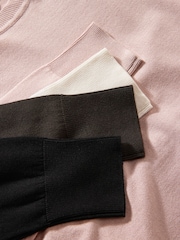 The Set Black/Pink/Chocolate Brown/Cream 4 Pack Fine Knit Crew Neck Jumpers - Image 8 of 8