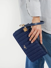 Dune London Blue Starlette Quilted Wristlet Pouch - Image 1 of 5