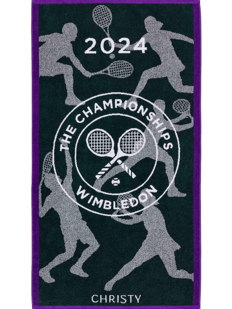 Christy Green and Purple Wimbledon 2024 Championship 100% Cotton Towel - Image 2 of 6