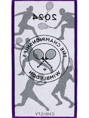 Christy Green and Purple Wimbledon 2024 Championship 100% Cotton Towel - Image 3 of 6