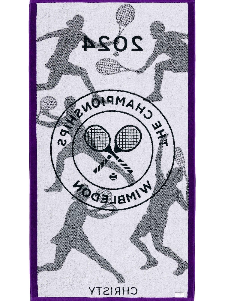 Christy Green and Purple Wimbledon 2024 Championship 100% Cotton Towel - Image 3 of 6