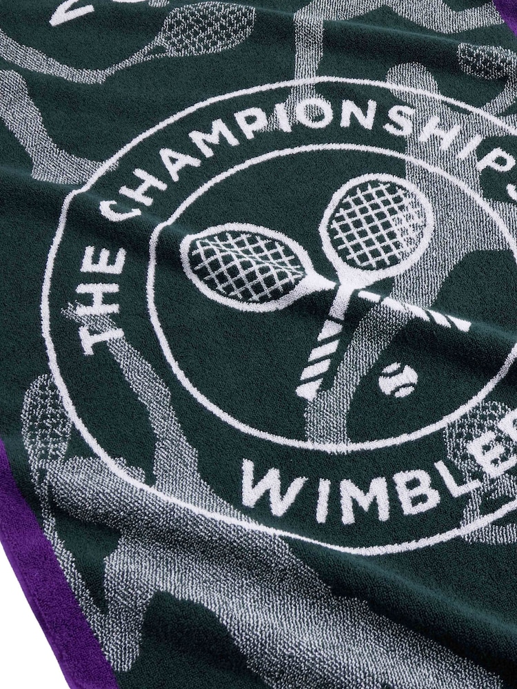 Christy Green and Purple Wimbledon 2024 Championship 100% Cotton Towel - Image 5 of 6