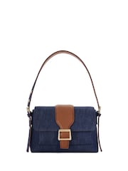 Dune London Blue Chrome Print Dara Pocket Front Shoulder Bag - Image 2 of 5