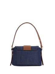 Dune London Blue Chrome Print Dara Pocket Front Shoulder Bag - Image 3 of 5
