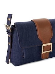 Dune London Blue Chrome Print Dara Pocket Front Shoulder Bag - Image 4 of 5