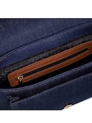 Dune London Blue Chrome Print Dara Pocket Front Shoulder Bag - Image 5 of 5