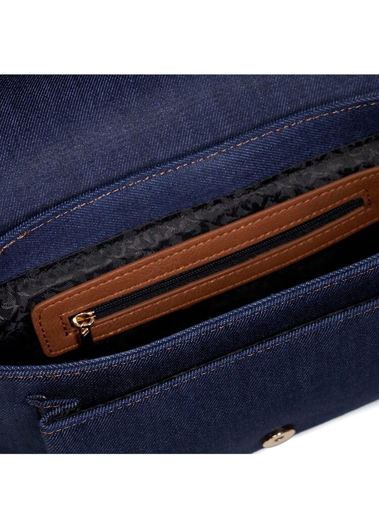 Dune London Blue Chrome Print Dara Pocket Front Shoulder Bag - Image 5 of 5