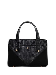 Dune London Black Chrome Dinkydenbeigh Mini Branded Handle Tote Bag - Image 2 of 5