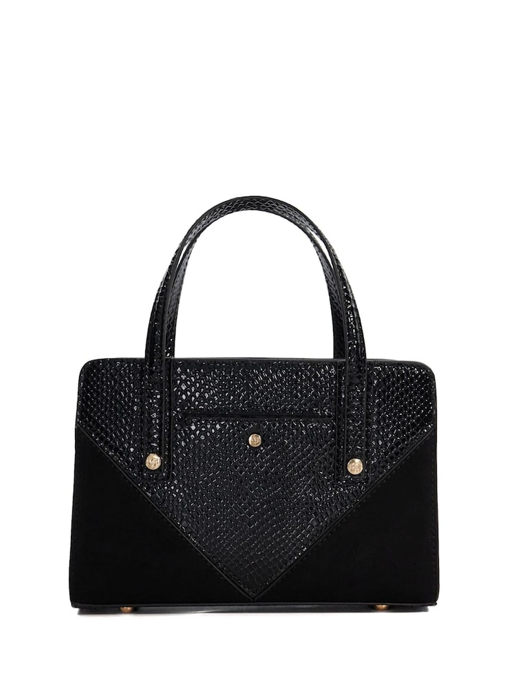 Dune London Black Chrome Dinkydenbeigh Mini Branded Handle Tote Bag - Image 2 of 5