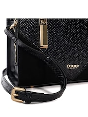 Dune London Black Chrome Dinkydenbeigh Mini Branded Handle Tote Bag - Image 4 of 5
