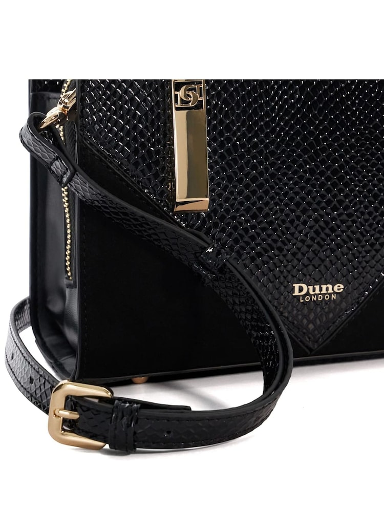 Dune London Black Chrome Dinkydenbeigh Mini Branded Handle Tote Bag - Image 4 of 5