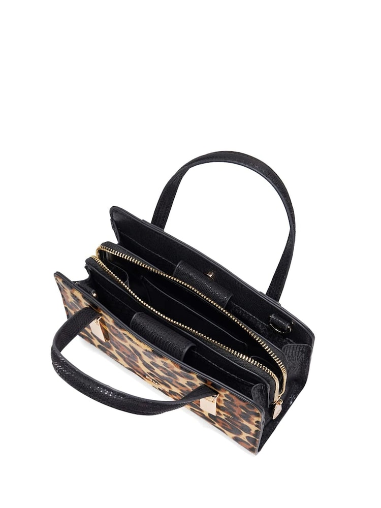 Dune London Animal Print Dinkydenbeigh Mini Branded Handle Tote Bag - Image 3 of 5