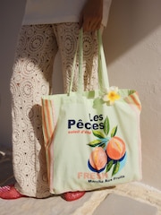 Green Peaches 100% Cotton Lightweight Shopper Bag - Image 2 of 8