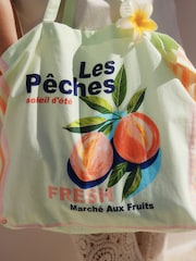Green Peaches 100% Cotton Lightweight Shopper Bag - Image 4 of 8