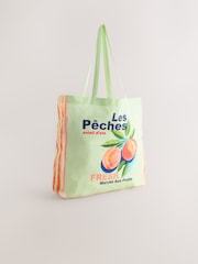 Green Peaches 100% Cotton Lightweight Shopper Bag - Image 5 of 8