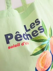 Green Peaches 100% Cotton Lightweight Shopper Bag - Image 7 of 8