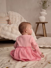 Pink/White Bear Print Baby Cotton Jersey Dresses 2 Pack (0mths-2yrs) - Image 3 of 12