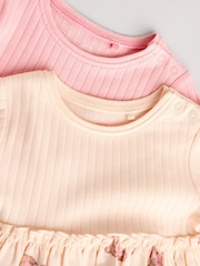 Pink/White Bear Print Baby Cotton Jersey Dresses 2 Pack (0mths-2yrs) - Image 9 of 12