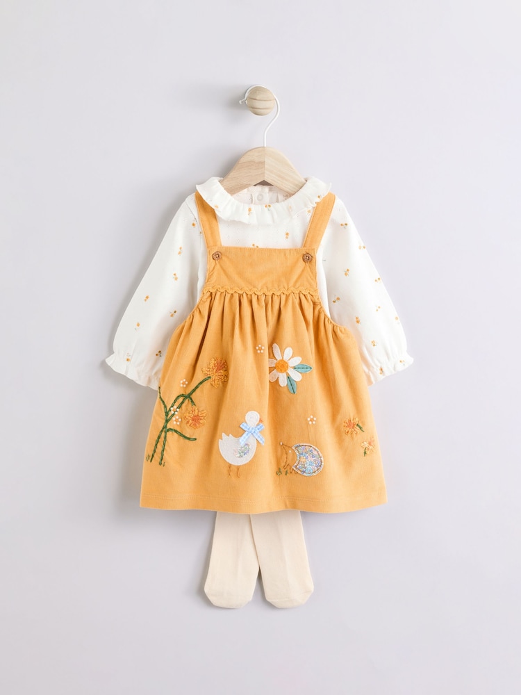 Personaje ocre - Baby Pinafore Long Sleeve Bodysuit & Tights Set (0mths-2yrs) - Imagen 1 de 10 Personaje ocre - Baby Pinafore Long Sleeve Bodysuit & Tights Set (0mths-2yrs) - Imagen 1 de 10