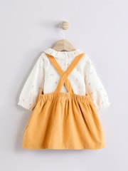 Oker z likom - dojenček Pinafore dolg rokav; z dolgimi rokavi bodi & hlačne nogavice Set (0mths-2yrs) - Slika 3 iz 10