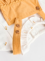 Oker z likom - dojenček Pinafore dolg rokav; z dolgimi rokavi bodi & hlačne nogavice Set (0mths-2yrs) - Slika 6 iz 10