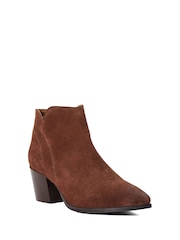 Dune London Brown Parlor Cropped Western Ankle Boots - Image 3 of 5