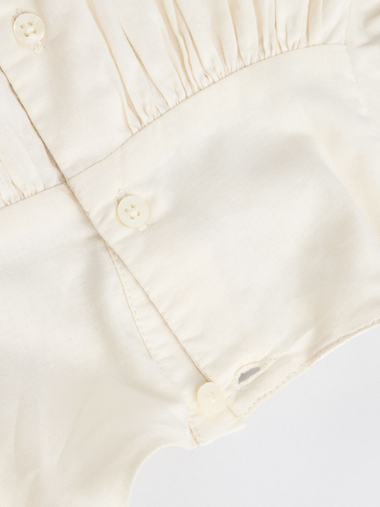 Cream Floral Embroidered Baby 100% Cotton Dress (0mths-2yrs) - Image 6 of 9