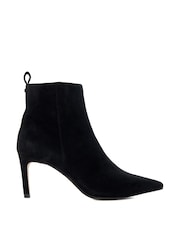 Dune London Black Standard Fit Obsessively Mid Set Back Point Heeled Ankle Boots - Image 1 of 5