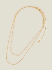 Accessorize Gold Plated 14ct Stationed Layered Necklace - Image 2 of 3