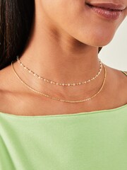 Accessorize Gold Plated 14ct Stationed Layered Necklace - Image 3 of 3