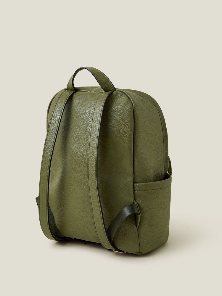 Accessorize Green Front Flap Backpack - Image 2 of 2 Accessorize Green Front Flap Backpack - Image 2 of 2