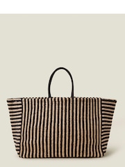 Accessorize Black Oversized Stripe Tote Bag - Image 1 of 4
