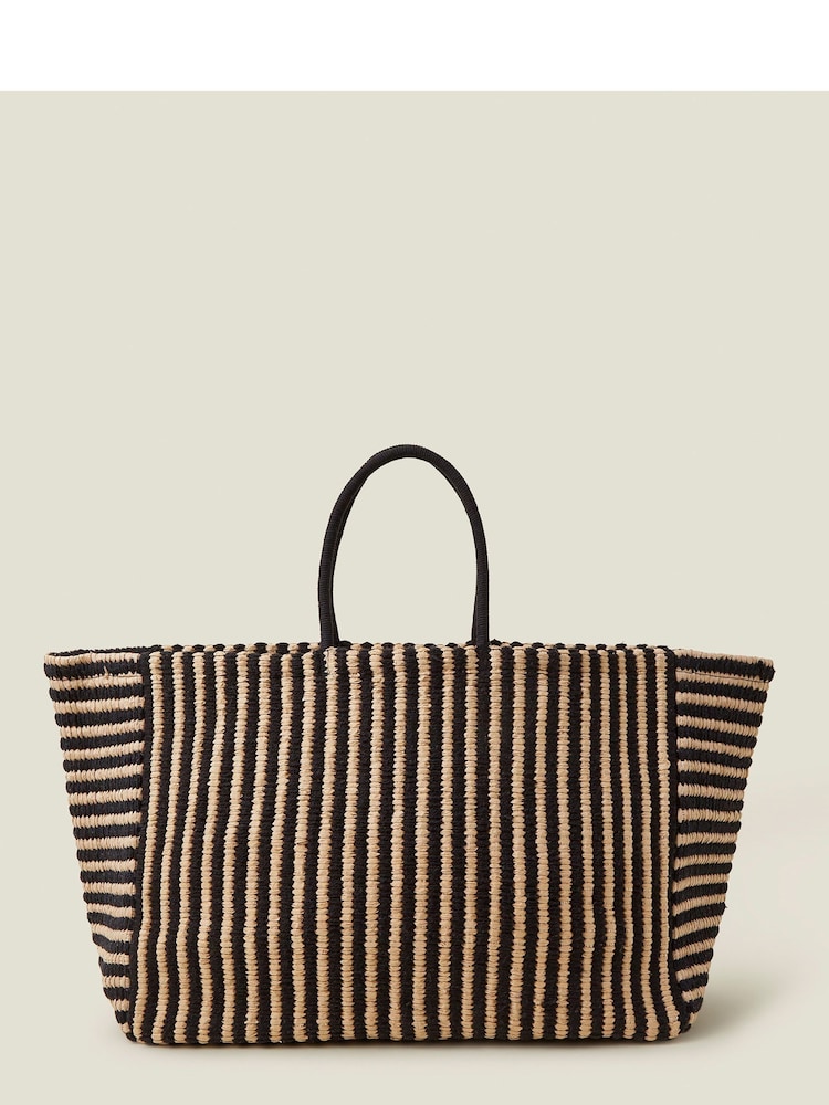 Accessorize Black Oversized Stripe Tote Bag - Image 1 of 4