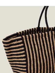 Accessorize Black Oversized Stripe Tote Bag - Image 3 of 4