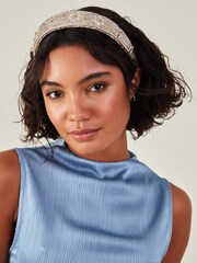 Accessorize Silver Flower Beaded Headband - Image 3 of 3