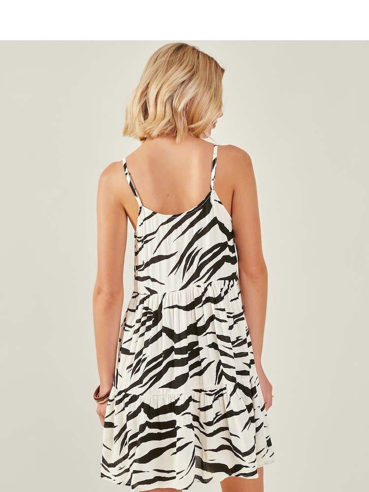 Accessorize Natural Zebra Print Swing Dress - Image 2 of 4 Accessorize Natural Zebra Print Swing Dress - Image 2 of 4
