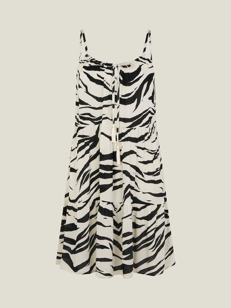 Accessorize Natural Zebra Print Swing Dress - Image 4 of 4 Accessorize Natural Zebra Print Swing Dress - Image 4 of 4