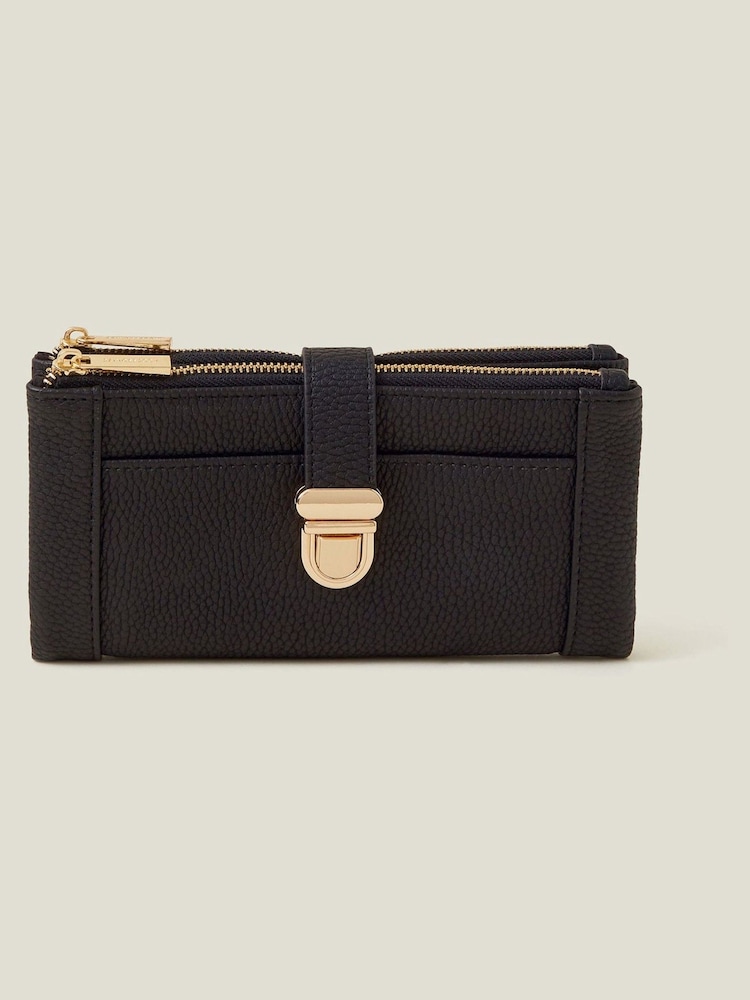 Accessorize Black Push Lock Wallet - Image 1 of 4
