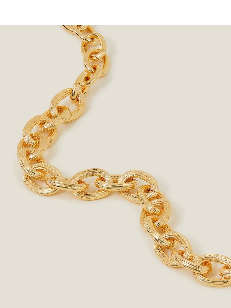 Accessorize Gold Plated 14ct Chunky Curb Chain Bracelet - Image 2 of 3