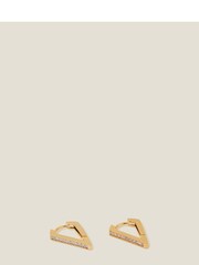 Accessorize Gold Plated 14ct Triangle Hoops Earrings - Image 3 of 3
