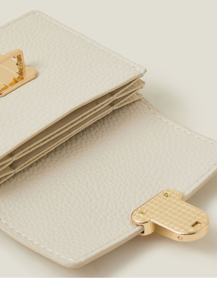Accessorize Cream Push Lock Card Holder - Image 3 of 3 Accessorize Cream Push Lock Card Holder - Image 3 of 3
