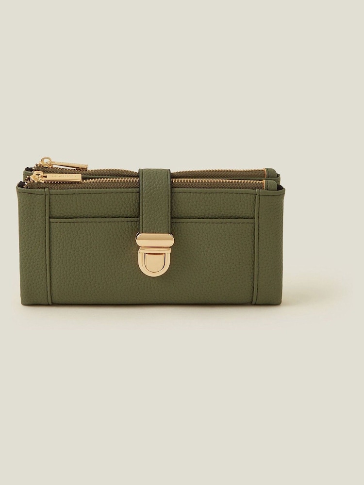 Accessorize Green Push Lock Wallet - Image 1 of 3