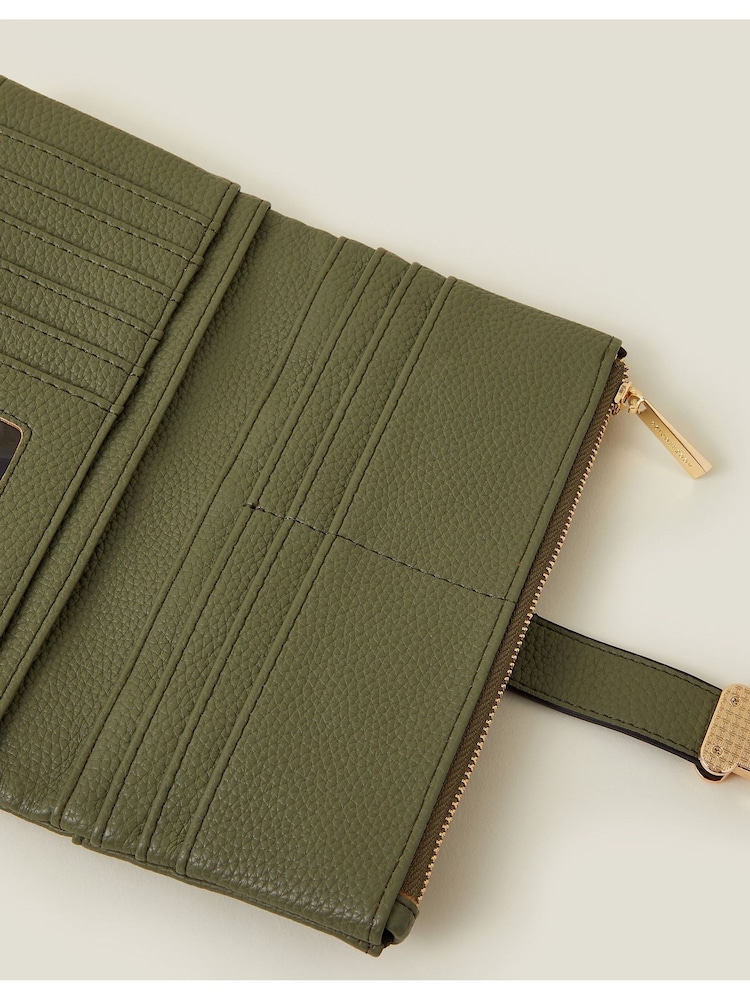 Accessorize Green Push Lock Wallet - Image 3 of 3